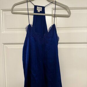 Cami NYC Lace Silk Racerback Tank